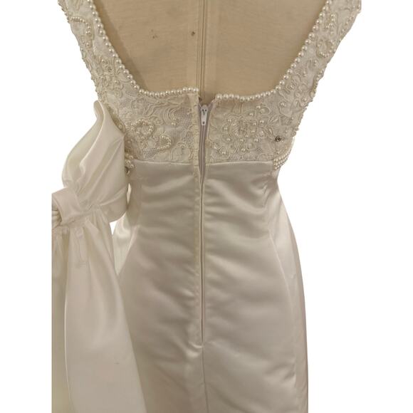 Vintage Mori Lee Wedding gown dress Madeline Gardner tmless bridal 90s luxe sz 4 - Picture 14 of 16